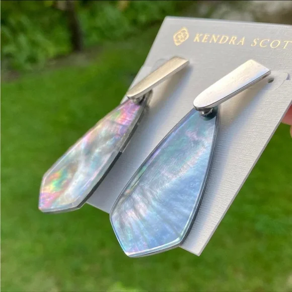 Kendra Scott Adolin Black Mother of Pearl Earrings - Picture 3 of 12